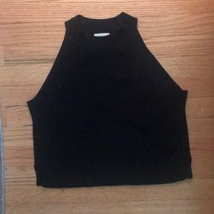 Black high neck knit top